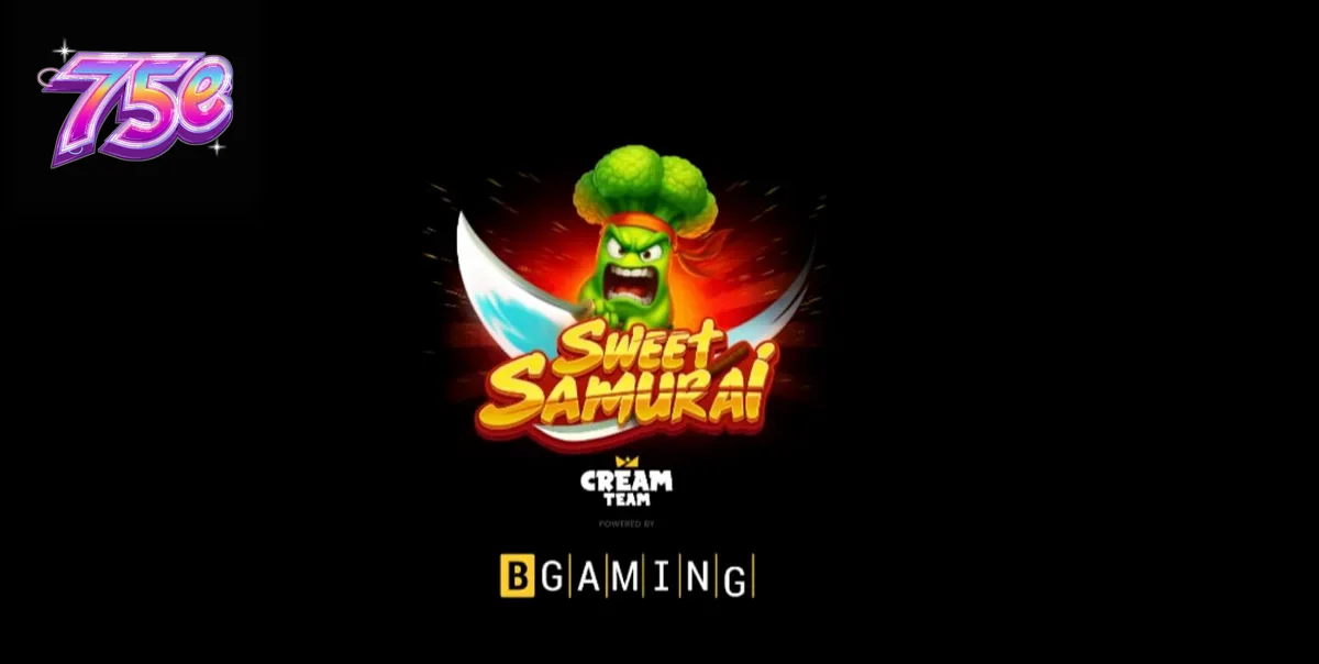 O personagem Samurai Brócolis em um dojo colorido no slot Sweet Samurai